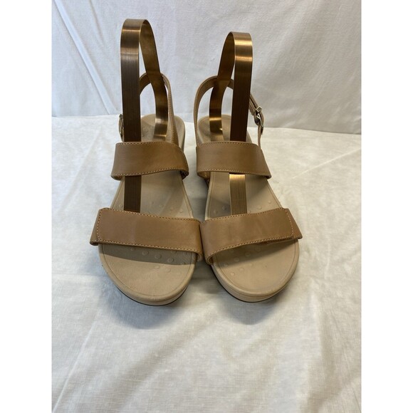 VIONIC Lovell LEATHER Wedge Women’s 11 ADJUSTABLE STRAP Sandals Festival Beachy - Picture 6 of 8